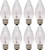 GE Auradescent 75340 25-Watt, 120-Lumen Flame Tip Light Bulb with Medium Base, 8-Pack