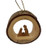 Earthwood Olive Wood E-31 2" Round Bark Ornament with Holy Family