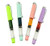 Wing Sung 3009 Piston Fountain Pen Fine Nib 0.5mm Transparent Large Capacity Writing Pen 4 PCS Colorful Set, Silver Trim