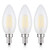 CRLight 6W 4000K LED Candelabra Bulb Daylight White 600LM, 60W Incandescent Equivalent, Replace 12W Compact Fluorescent CFL Bulbs, E12 Base Dimmable C35 Frosted Glass Torpedo Candle Bulbs, Pack of 3