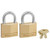 Master Lock 140D Solid Brass Keyed Different Padlock, 2 Pack
