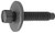 50 M6-1.0 X 28mm Hex Head Sems Body Bolts Black Ford