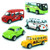 CORPER TOYS Die Cast Metal Toy Bus Pull Back Car Mini School Bus Tour Bus Play Set Gift Pack for Kids - Set of 5