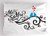 Ambesonne Wedding Pillow Sham, Mr. and Mrs. Swirled Branches with Red Hearts and 2 Love Birds Happiness, Decorative Standard King Size Printed Pillowcase, 36" X 20", Blue Red