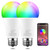 iLC Color Changing LED Light Bulb 8W RGBW Controlled by APP, Sync to Music, Dimmable RGB Multi-Color 60 Watt Equivalent E26 Edison Screw (2 Pack)