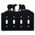 Bear Quadruple Toggle Light Switch Wall Plate (Quadruple Toggle, Black)