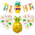 Echolife 10 Pcs Hawaiian Aloha Party Decorations Large Glittery Banner Pineapple Balloons for Luau Summer Birthday Theme Party Supplies