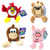 Just For Laughs Plush Sling Shouter 4-Pack (Monkey, Dog, Pig, Bird)