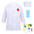 Agoky Children's Boys Girls Doctor Scrub Set Hospital Surgeon Uniform Cosplay Costume School Lab Coat Doctor Scientist Role Play Halloween Costume White 4-5