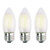 OPALRAY C35 6W(60W Incandescent Equivalent) LED Candelabra Bulb, LED Filament Lamp, E26 Base, 6000K Cool White Bright Light, Dimmable, Frosted Glass, Torpedo Tip, Pack of 3