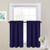 NICETOWN Half Window Curtain Valances - Rod Pocket Tailored Tier/Cafe Drapes for Loft (2 Pieces, 29 inches Width by 36 inches Length, Dark Blue)