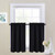 NICETOWN Black Out Valances for Kitchen - Rod Pocket Tailored Tier/Cafe Curtains for Half Window (1 Pair, 29 inches Wide x 36 inches Long, Black)