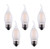 OPALRAY C35 2W(25W Incandescent Equivalent) LED Candelabra Bulb, Dimmable, LED Filament Lamp, Warm White Light 2700K, Frosted Glass, E26 Medium Base, Flame Tip, 5-Pack