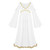 zdhoor Kids Girls Greek Princess Dress Halloween Costume Gold Trim V-Neck Long Sleeve Party Cosplay Sundress White 8-10