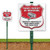 SmartSign "Private Property, No Trespassing - Property Protected by Video Surveillance and Guard Dogs" Sign for Lawn | 10" Square Aluminum Sign with 3' Stake [New]