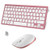 FENIFOX Wireless Keyboard and Mouse, 2.4G USB Small Mini Thin Whisper-Quiet for Laptop Tablet Notebook PC Windows OS Android (Rose Gold)
