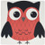 3dRose LLC 8 x 8 x 0.25 Inches Cute Ruby Red Diamond Patterned Owl Mouse Pad (mp_61028_1)