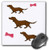 3dRose LLC 8 x 8 x 0.25 Inches Mouse Pad, 3 Cartoon Dachshunds With Red Bones (mp_46552_1)