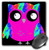 3dRose LLC 8 x 8 x 0.25 Inches Mouse Pad, Cute Psychedelic/Neon Pink Sixties Owls (mp_78329_1)