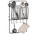 MyGift Black Metal Organizer Rack with 2 Removable Wire Baskets & S-Hooks