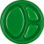 Amscan Festive Green Divided Plastic Plates | 10.25" | Party Supply | 200 ct.