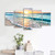 decalmile 5 Panel Wall Art Painting Blue Beach Sunrise Waves Picture Printed on Canvas Modern Artwork Stretched and Framed Ready to Hang for Home and Office Decoration Decor