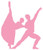 Wallmonkeys WM41772 Ballet Silhouette Couples Style 2-Pink Peel and Stick Wall Decals (30 in H x 26 in W), Medium-Large