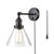 CLAXY Ecopower Industrial Glass Wall Sconces 1-Light Bronze Wall Lamp Plug-in Option Wall Lighting