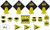Amscan 190514.09 Cutout Decors, Multi Sizes, Yellow