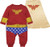 Warner Bros. Wonder Woman Baby Girls' Costume Coverall with Cape (3-6M) Red