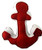 Chesapeak Bay Nautical Anchor Shaped Pillow (Red)