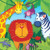 amscan Colorful Jungle Animals Birthday Party Beverage Napkins Party Supply, 5 x 5, Multi