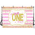 MEHOFOTO Miss Onederful Photo Studio Booth Background Props Gold Glitter Pink and White Stripes Bow Girl Happy 1st Birthday Party Decoration Banner Backdrop for Cake Table Supplies 7x5ft
