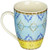 Abbott Collection Stoneware Blue and Yellow Diamond Mug