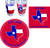 Westrick Texas State Flag Party Supplies for 24 Guests - 81 Pieces