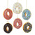 Kurt Adler 4 Inch Set of 6 Assorted Donut Plastic Ornaments, Red, White, Purple