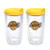 Tervis 1072687 NBA Los Angeles Lakers Primary Logo Tumbler with Emblem and Yellow Lid 2 Pack 16oz, Clear