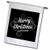 3dRose fl_201861_1"Merry Christmas White Lettering On A Black Background Garden Flag, 12 x 18