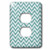 3dRose lsp_210996_6 Aqua Glitter Effect Chevron Stripes - 2 Plug Outlet Cover
