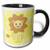 3dRose 6101_4 Yellow Baby Lion-Two Tone Black Mug, 11 oz, Multicolored
