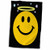 3D Rose Smiley Face On Black Angelic Yellow Happy Smilie with Halo Smile Sweet Innocent Good Hand/Sports Towel, 15 x 22