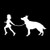 Girl Leading A German Shepard Dog Vinyl Decal Sticker | Cars Trucks Vans SUVs Laptops Walls Windows Cups | White | 7 X 3.5 | KCD2134