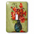 3dRose lsp_222919_1 Red Flowers in Blue Vase Vintage Single Toggle Switch Multicolor