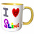3dRose 263676_8 Funny Cute I love Slime Cartoon, Yellow Mug 11 oz