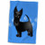 3dRose Cute Black Scottie Cartoon Dog Blue with Pawprints Towel 15 x 22