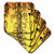 3dRose CST_53881_4 Oriental Design Art Yellow Background Ceramic Tile Coasters, Set of 8