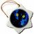 3dRose orn_19310_1 Black Cat Porcelain Snowflake Ornament, 3-Inch