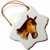3dRose orn_41468_1 Dun Horse Snowflake Ornament, Porcelain, 3-Inch