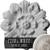 Ekena Millwork CM07EMPWS 7 5/8"Od X 1"P Emery Leaf, Hand-Painted Ceiling Medallion, Pearl White