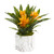 Nearly Natural 8139-YL Bromeliad Artificial Marble Finished Vase Silk Plants, Yellow